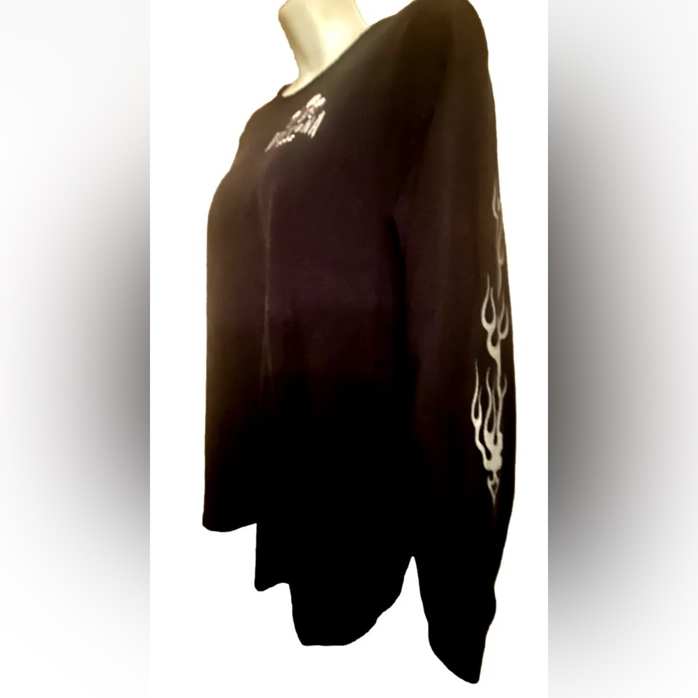 ☠️DAYTONA BIKETOBERFEST☠️ 2002 VTG LONG SLEEVE SKULL FLAMED T-SHIRT🔥